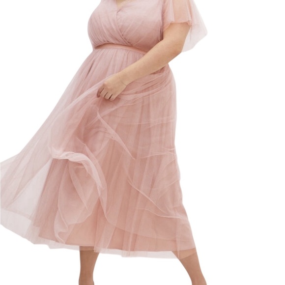 City Chic Elina Maxi Dress- Dusty Rose. - Picture 7 of 7